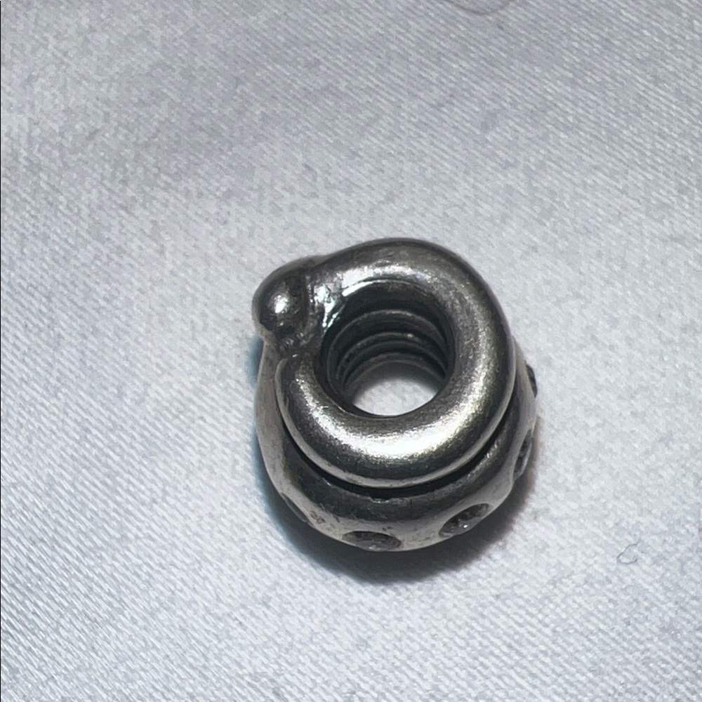 Pandora Champagne Swirl charm, Sterling Silver Love Knot Cubic Zirconia, Retired - Picture 3 of 4